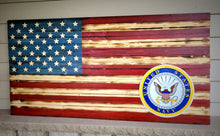 Load image into Gallery viewer, Army/ Marine/ Navy/ Air Force wood flag.
