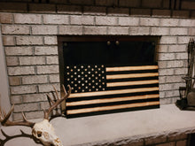 Load image into Gallery viewer, Black and tan wood flag
