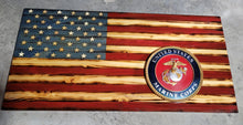Load image into Gallery viewer, Army or Marine wood flag.
